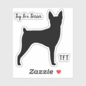 Toy Fox Terrier Silhouette Vinyl Sticker (Blatt)