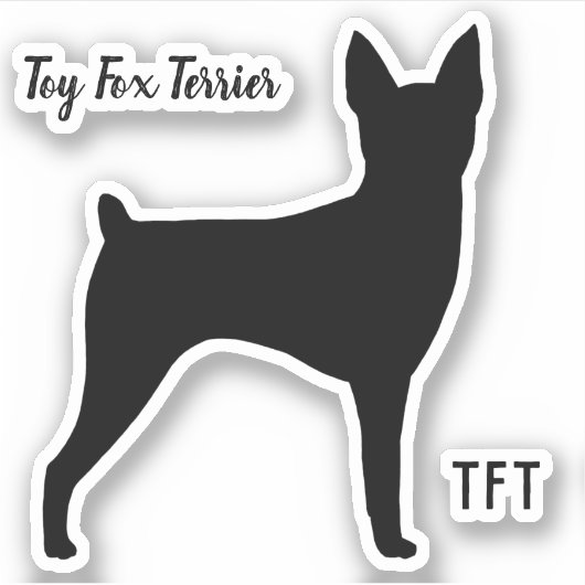 Toy Fox Terrier Silhouette Vinyl Sticker (Vorderseite)