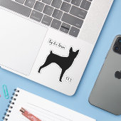 Toy Fox Terrier Silhouette Vinyl Sticker (Laptop mit iPhone)