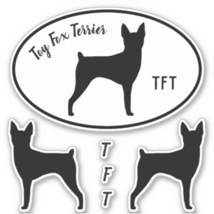 Toy Fox Terrier Silhouetten Hunde Vinyl Sticker Se