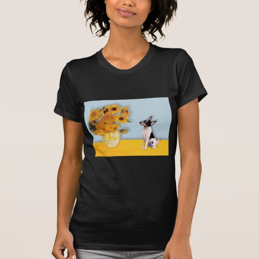 Toy Fox Terrier - Sonnenblumen T-Shirt (Vorderseite)