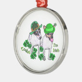 Toy Fox Terrier St Pattys Silbernes Ornament (Links)