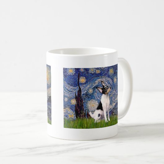 Toy Fox Terrier - Starry Night Kaffeetasse (VorderseiteRechts)