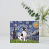Toy Fox Terrier - Starry Night Postkarte (Stehend Vorderseite)