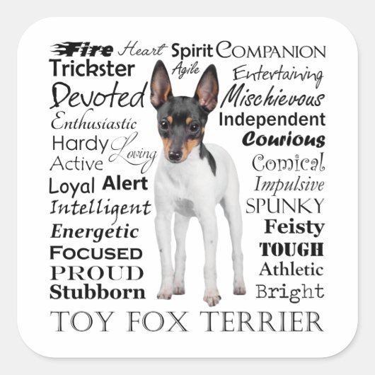 Toy Fox Terrier Tracks Sticker (Vorderseite)