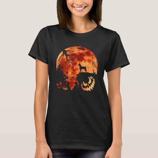 Toy Fox Terrier und Moon Halloween Kostüm Pumpkin T-Shirt (Vorderseite)