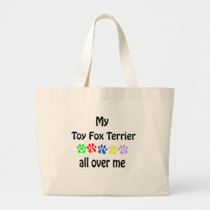 Toy Fox Terrier Walks Design Jumbo Stoffbeutel