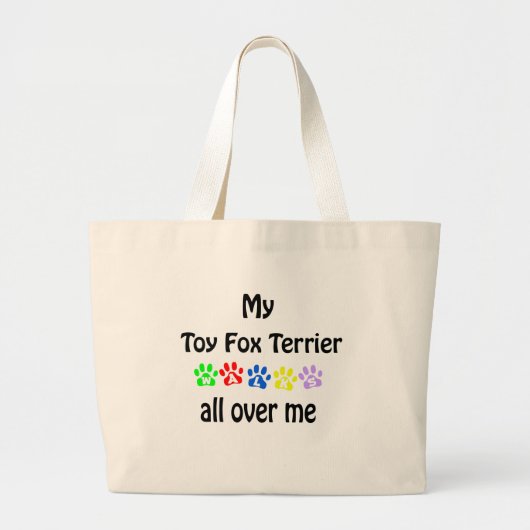 Toy Fox Terrier Walks Design Jumbo Stoffbeutel (Vorne)