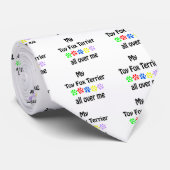 Toy Fox Terrier Walks Design Krawatte (Gerollt)
