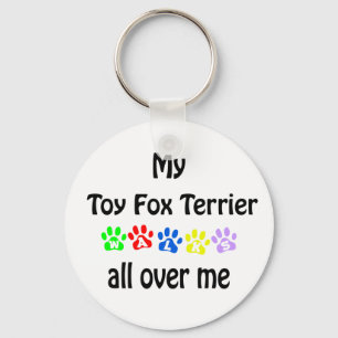 Toy Fox Terrier Walks Design Schlüsselanhänger