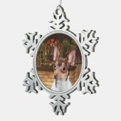 Toy Fox Terrier Weihnachtsschmuck Schneeflocken Zinn-Ornament (Rechts)