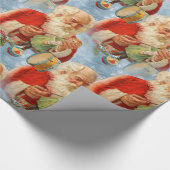 Toy Maker Vintag Santa Claus Geschenkpapier (Ecke)