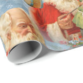 Toy Maker Vintag Santa Claus Geschenkpapier (Rolleneckpunkt)
