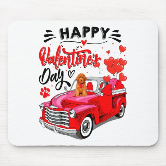 Toy Odle Heart Red Truck Happy Valentine Day Dog  Mousepad (Vorne)