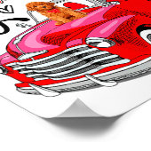 Toy Odle Heart Red Truck Happy Valentine Day Dog  Poster (Ecke)