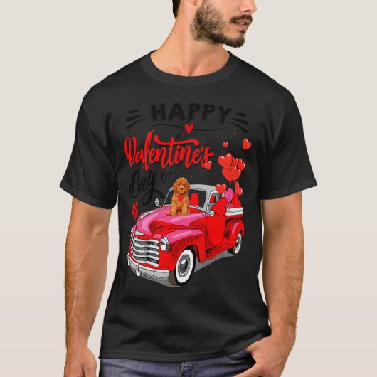 Toy Odle Heart Red Truck Happy Valentine Day Dog  T-Shirt (Vorderseite)