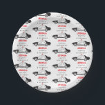 Toy Police Car Custom Name Kids Birthday  Pappteller<br><div class="desc">Toy police cars are so much fun. Cute illustration of a toy police car. Perfect for boys and girls, big or small who love police cars, squad cars, patrol cars, emergency vehicles toys or just fascinated with transportation and vehicles. Ideal birthday gift, nursery decor, kids room art, home decor, back...</div>