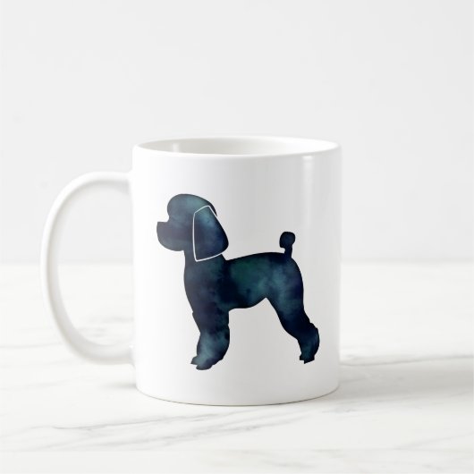 Toy Poodle Black Watercolor Silhouette Kaffeetasse (Links)
