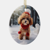 Toy Poodle Dog Christmas Keepake Keramik Ornament (Rechts)