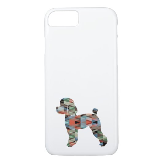 Toy Poodle Dog Geo Silhouette Kariert Case-Mate iPhone Hülle (Rückseite)