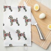 Toy Poodle Dog Geo Silhouette Kariert Geschirrtuch (Viertel Falte)