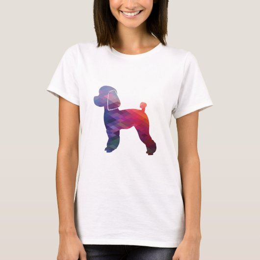 Toy Poodle Dog Geo Silhouette Lila T-Shirt (Vorderseite)