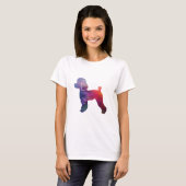 Toy Poodle Dog Geo Silhouette Lila T-Shirt (Vorne ganz)