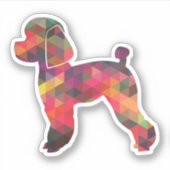Toy Poodle Dog Geo Silhouette Multi Aufkleber (Vorderseite)