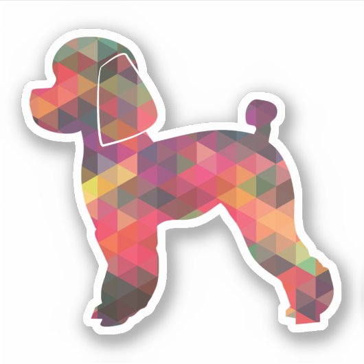 Toy Poodle Dog Geo Silhouette Multi Aufkleber (Vorderseite)
