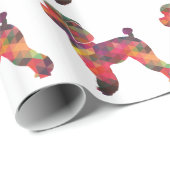 Toy Poodle Dog Geo Silhouette Multi Geschenkpapier (Rolleneckpunkt)