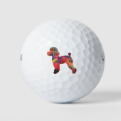 Toy Poodle Dog Geo Silhouette Multi Golfball (Vorderseite)