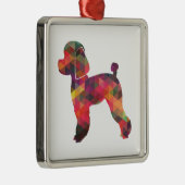 Toy Poodle Dog Geo Silhouette Multi Ornament Aus Metall (Rechts)