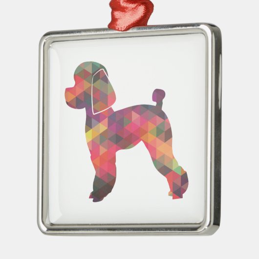 Toy Poodle Dog Geo Silhouette Multi Ornament Aus Metall (Links)