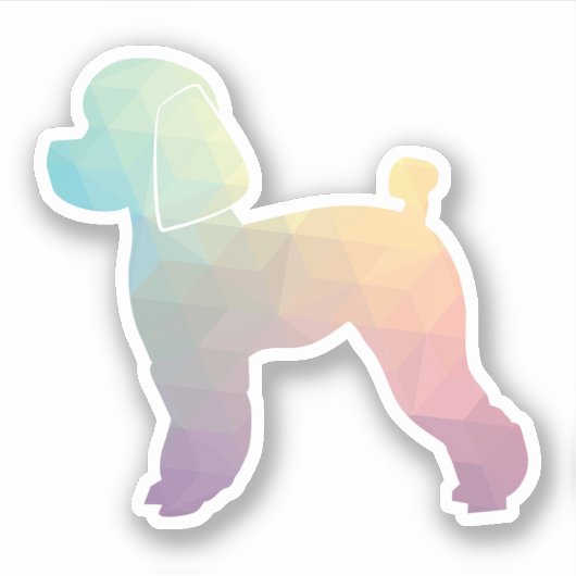 Toy Poodle Dog Geo Silhouette Pastel Aufkleber (Vorderseite)