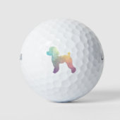 Toy Poodle Dog Geo Silhouette Pastel Golfball (Vorderseite)