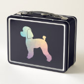 Toy Poodle Dog Geo Silhouette Pastel Metall Brotdose (Rückseite)