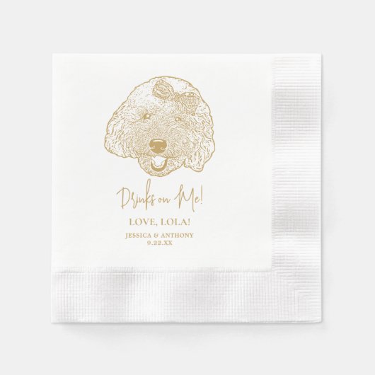 Toy Poodle Dog Personalisierte Drinks auf Me Napki Serviette (Vorderseite)