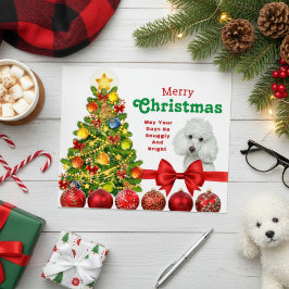 Toy Poodle Frohe Weihnachtskarte Feiertagspostkarte