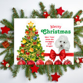 Toy Poodle Frohe Weihnachtskarte Feiertagspostkarte