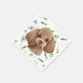 Toy Poodle Greenery Boho Baby Shower Napkins Serviette (Ecke)