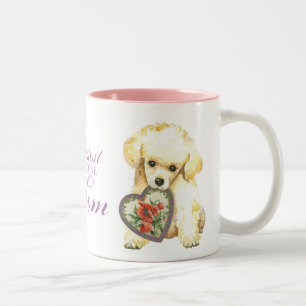 Toy Poodle Heart Mama Zweifarbige Tasse