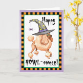 Toy Poodle Hexe Karte (Gelbe Blume)