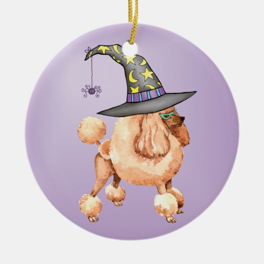 Toy Poodle Hexe Keramikornament (Vorne)