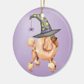 Toy Poodle Hexe Keramikornament (Links)