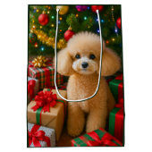 Toy Poodle Holiday Card Mittlere Geschenktüte (Rückseite)