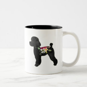 Toy Poodle Hund Breed Boho Silhouette Zweifarbige Tasse