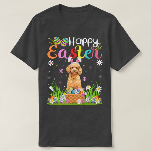 Toy Poodle Hund Bunny Egg Hunt Funny Toy Poodle Ha T-Shirt (Design vorne)