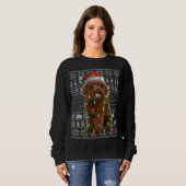 Toy Poodle Hund Lover Weihnachtsmannmütze Ugly Toy Sweatshirt (Vorne ganz)
