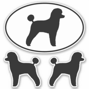 Toy Poodle Silhouetten Hunde Rasse Vinyl Sticker S