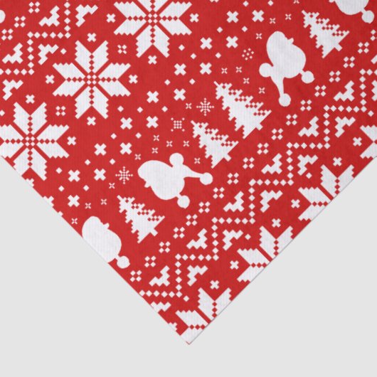 Toy Poodle Silhouetten Weihnachtsmuster Seidenpapier (Detail)